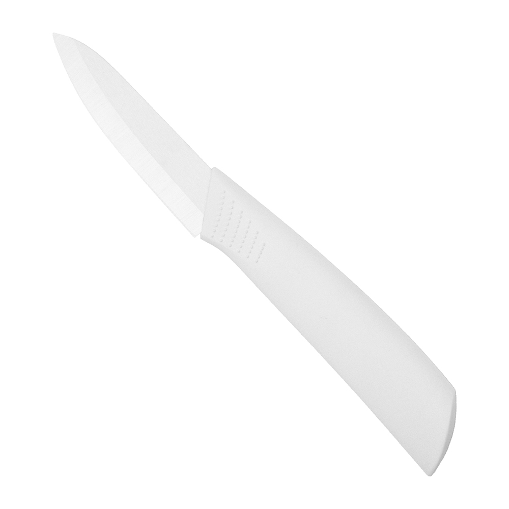 Coltello da cucina in ceramica bianco Lama 7,5cm con Manico PVC e fodero