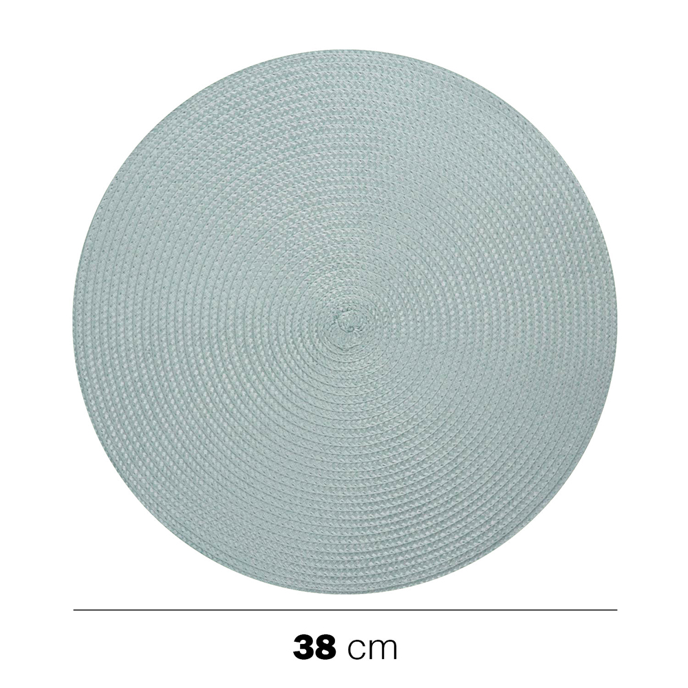 Tovagliette Rotonde Intrecciate 38cm in PP Azzurro pastello 6 pezzi
