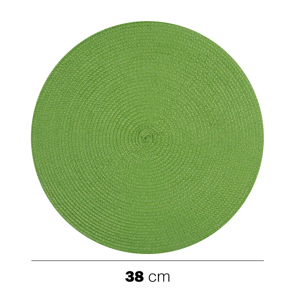 Tovagliette Rotonde Intrecciate 38cm in PP Verde Lime  6 pezzi