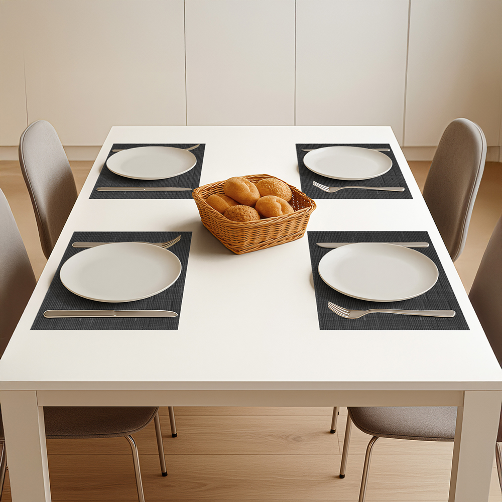 Tovagliette americane lavabili in PVC Antracite 30x45cm 6 pezzi - immagine 5