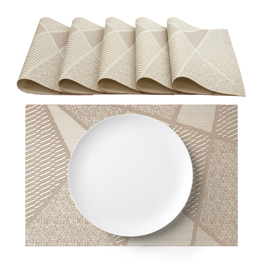 Tovagliette americane lavabili in PVC beige 30x45cm 6 pezzi