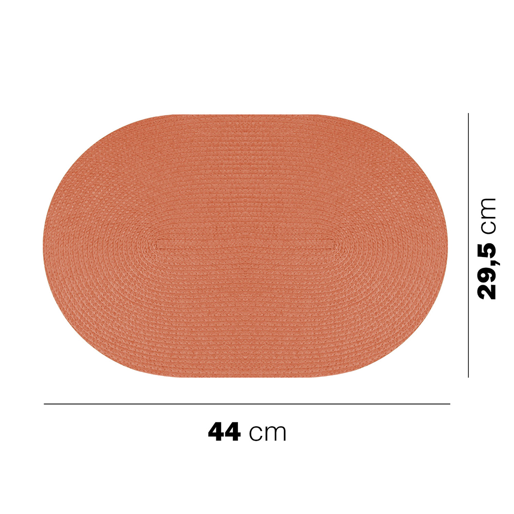 Tovagliette Ovali Intrecciate 44x29,5cm in PP Arancione  6 pezzi