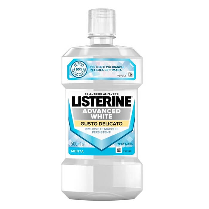 Listerine collutorio advanced white gusto delicato 500ml