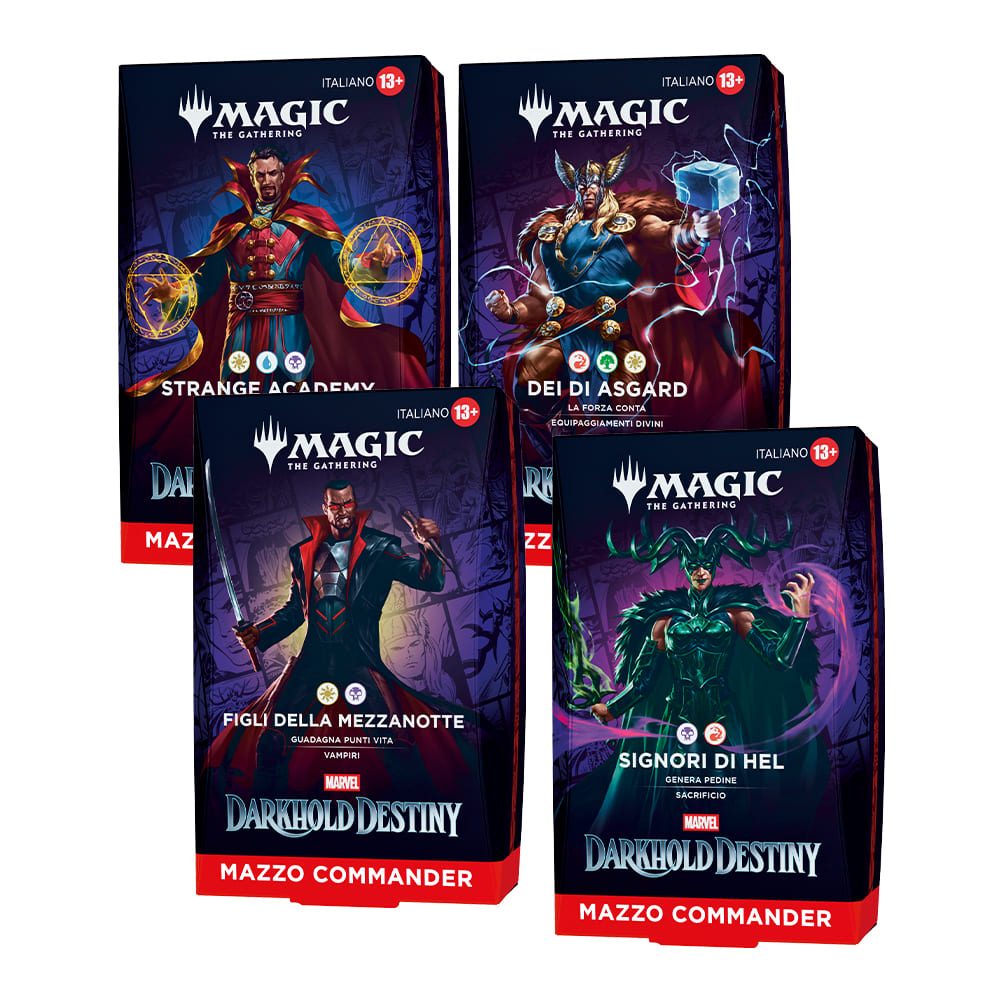 Magic: The Gathering Marvel: Darkhold Destiny Commander Set 4 mazzi ITA
