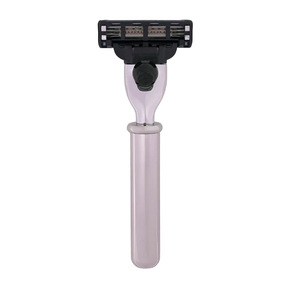 Mondial set da barba da viaggio con pennello EcoSilvertip rasoio e custodia in pelle nera - immagine 3