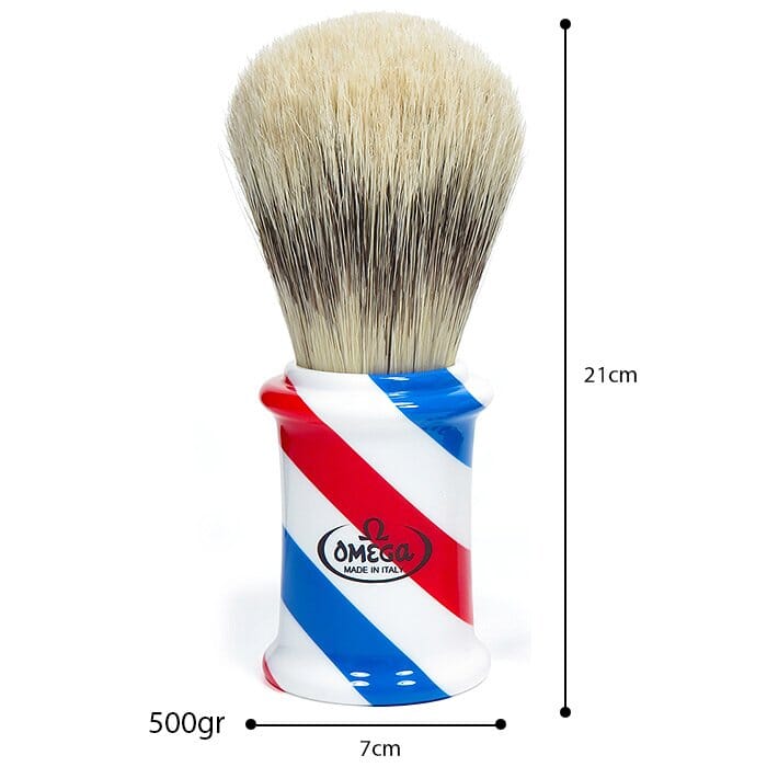 Omega shaving brush giant italian flag exhibition model pure bristle