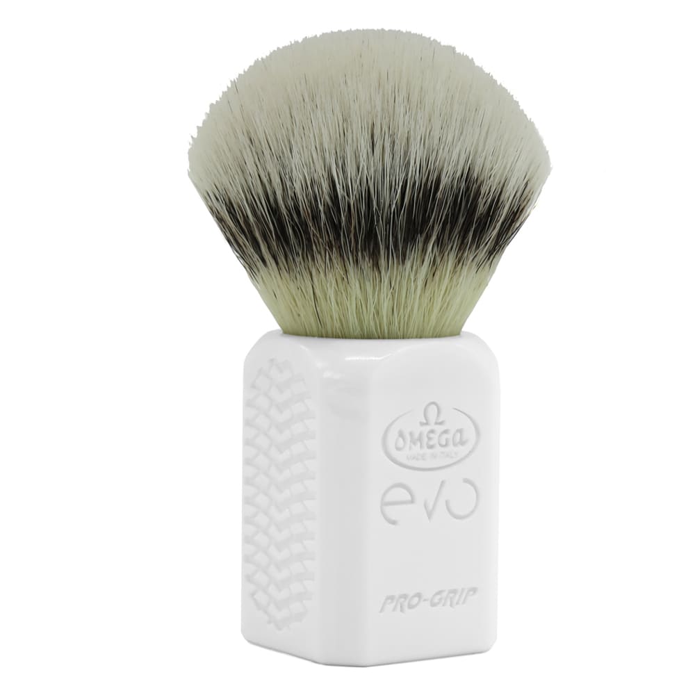 Omega pennello da barba Evo Pro Grip sintetico Bianco