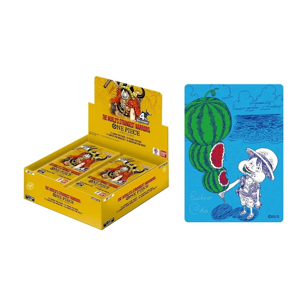 One Piece OP-17 Booster Box 24 Bustine ENG + MetaKira Card Luffy JP
