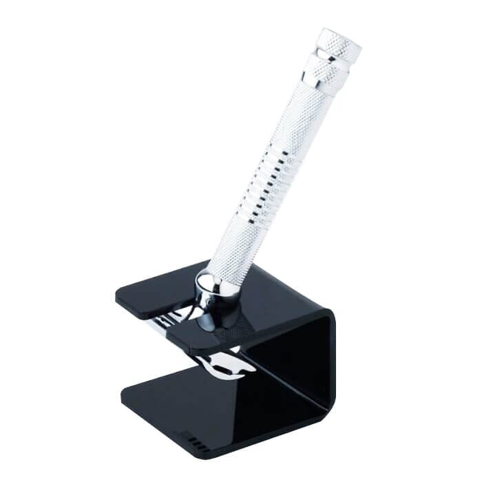 Pearl Shaving stand porta rasoio di sicurezza The Cube in acrilico nero lucido