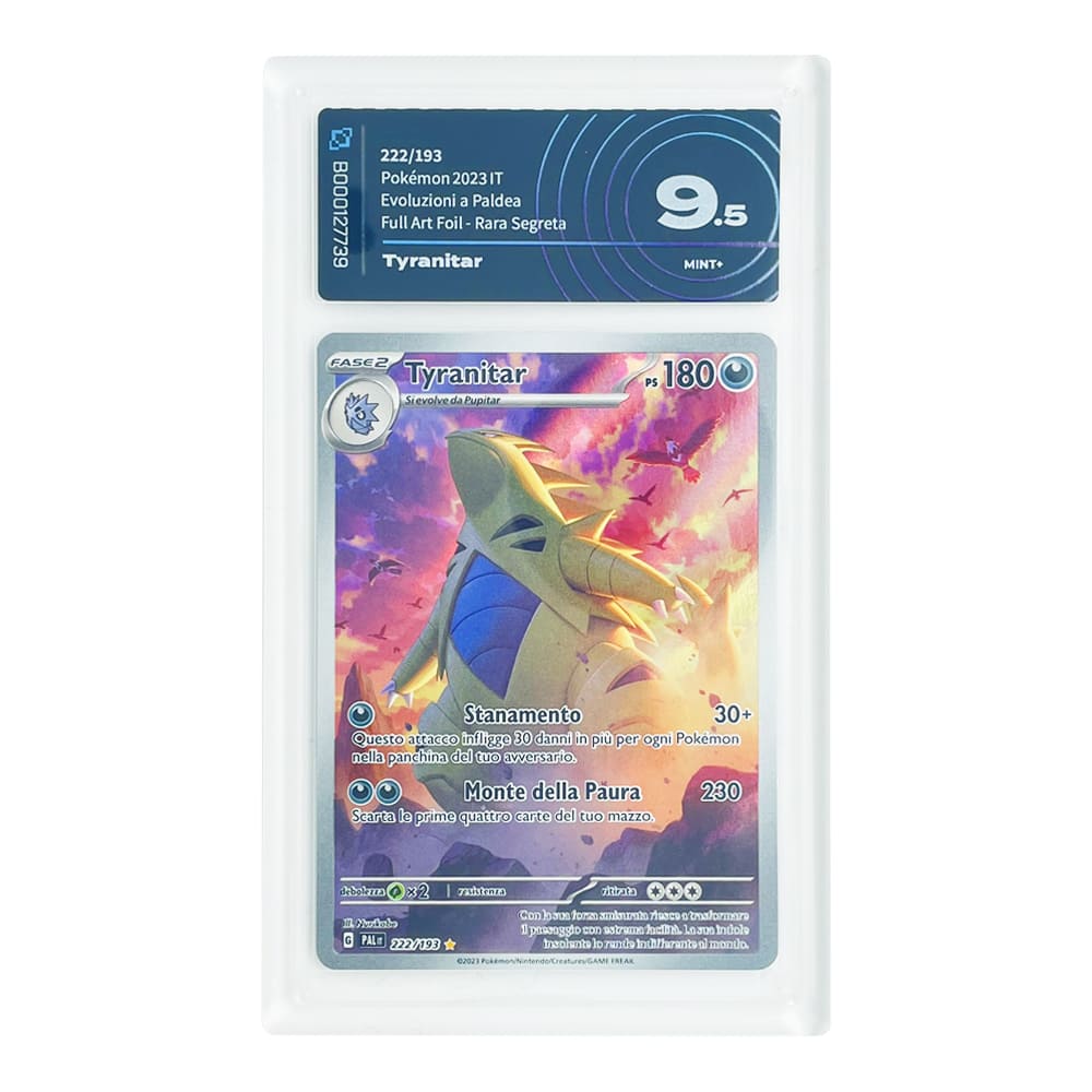 Tyranitar Full Art Foil 222/193 AiGrading 9,5 versione Italiano