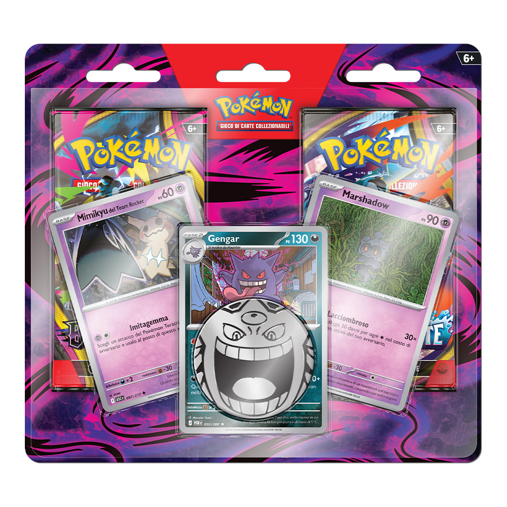 Pokémon Blister 2 Buste Gengar, Marshadow e Mimikyu ITA
