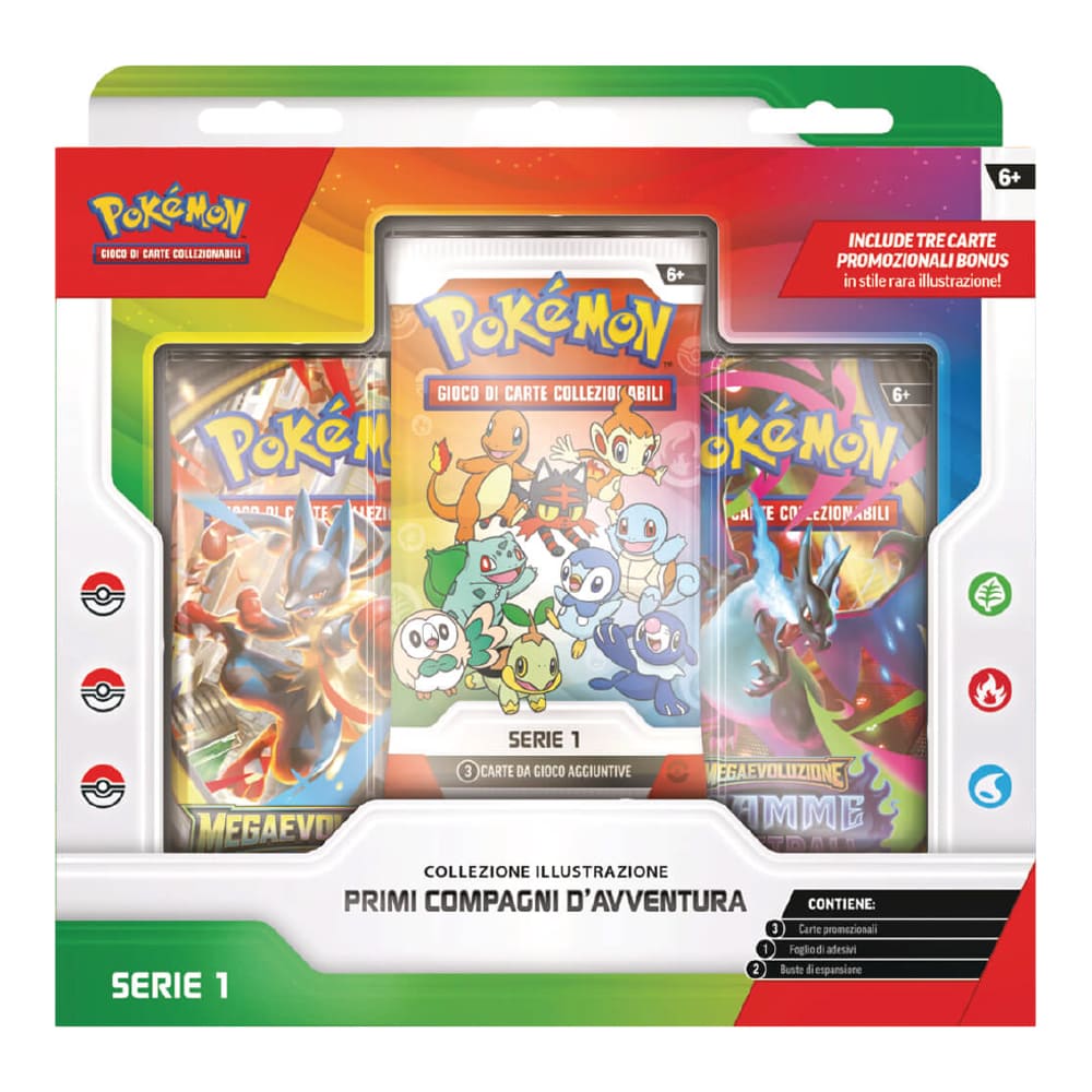 Pokemon Collezione Illustrazione Primi Compagni d'Avventura versione Italiano