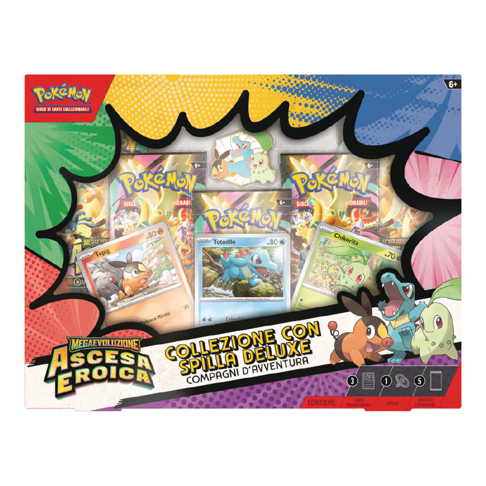 Pokemon Ascesa Eroica Collezione Speciale con spilla Compagni d'Avventura versione Italiano