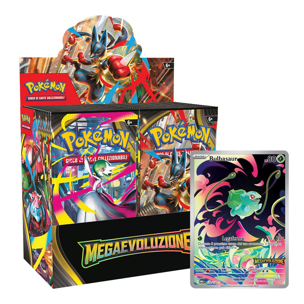 Pokémon Megaevoluzione Booster Box 36 Bustine con Topper Bulbasaur ITA