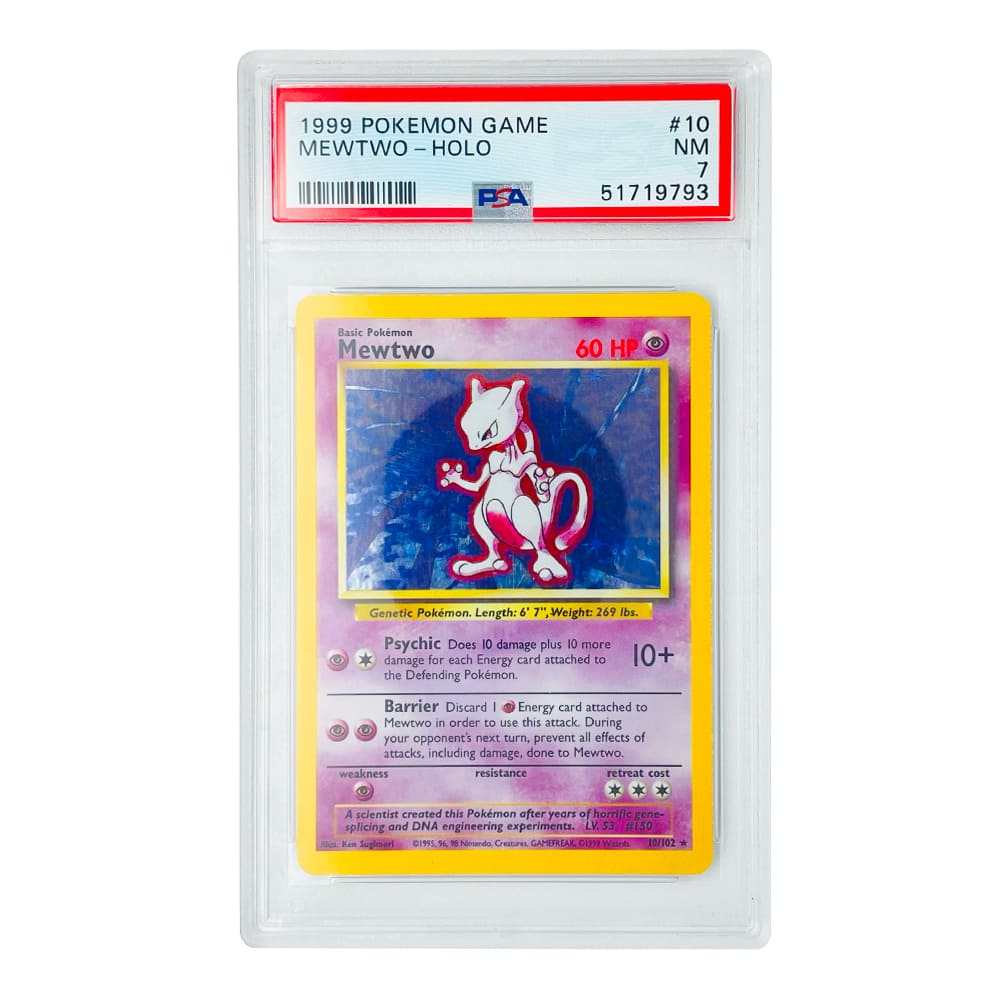 Mewtwo Holo 10/102 PSA 7 versione Inglese
