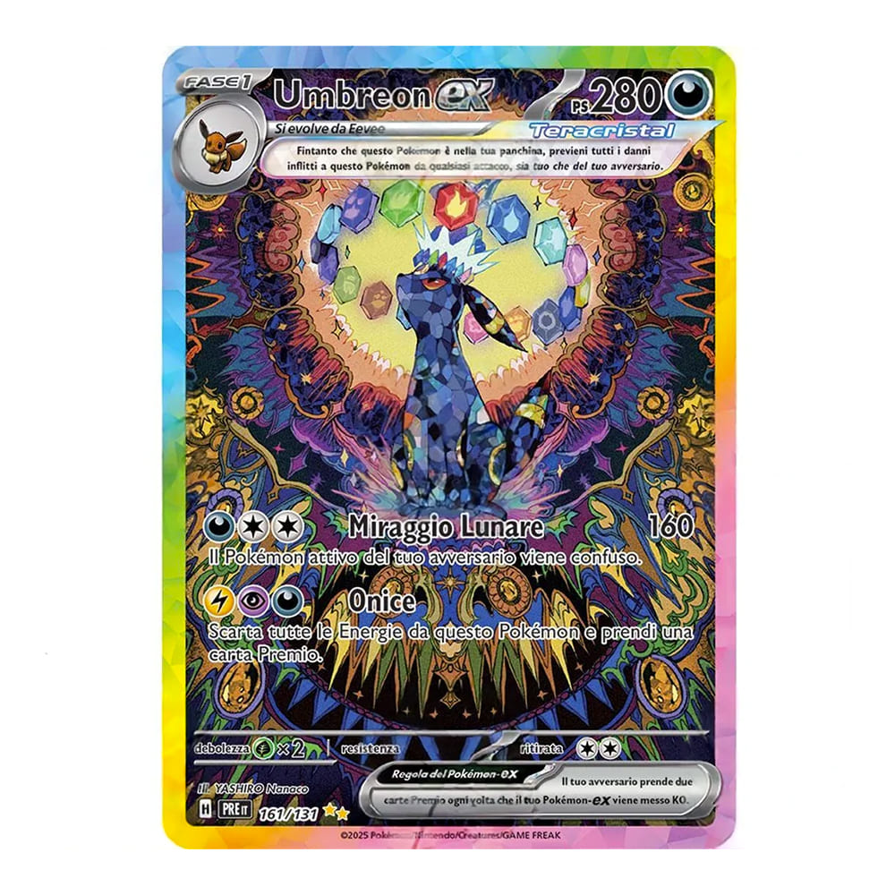 Umbreon Ex 161 Evoluzioni prismatiche versione Italiano