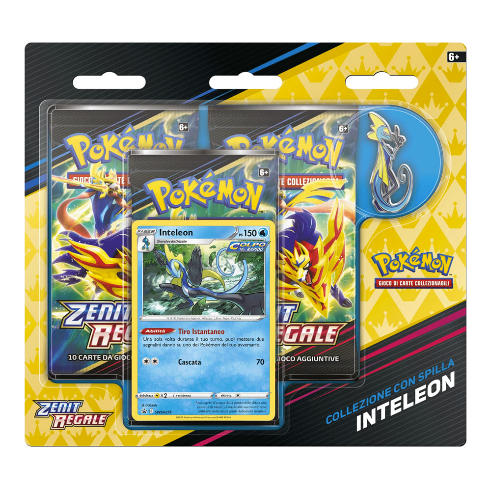 Pokemon Zenit regale collezione con spilla Inteleon versione italiano