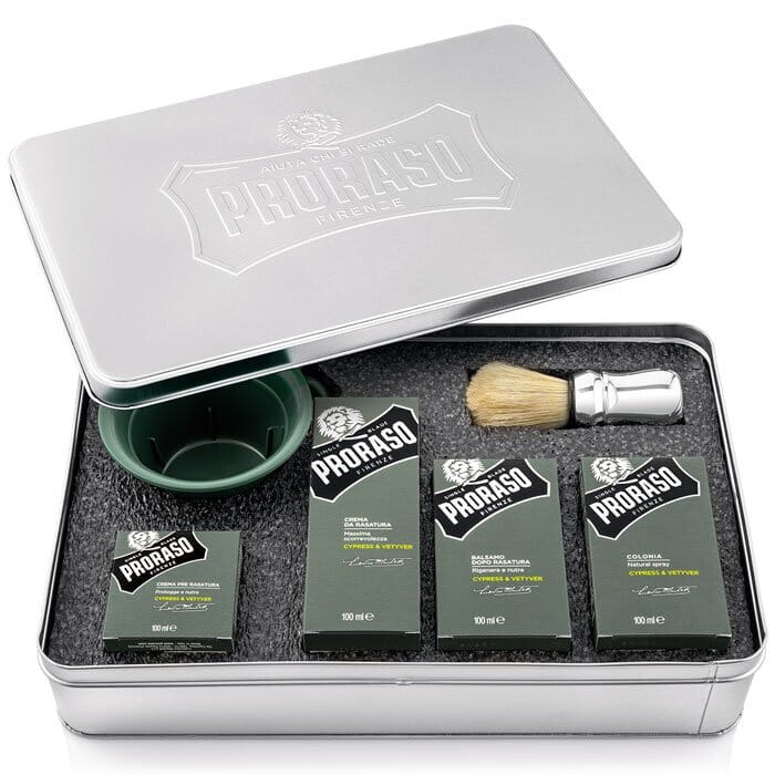Proraso set rasatura Cypress & Vetiver in box di metallo