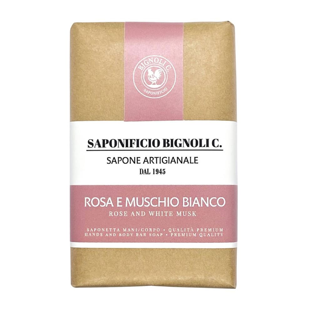 Saponificio Bignoli saponetta mani e corpo Rosa e Muschio Bianco 150gr