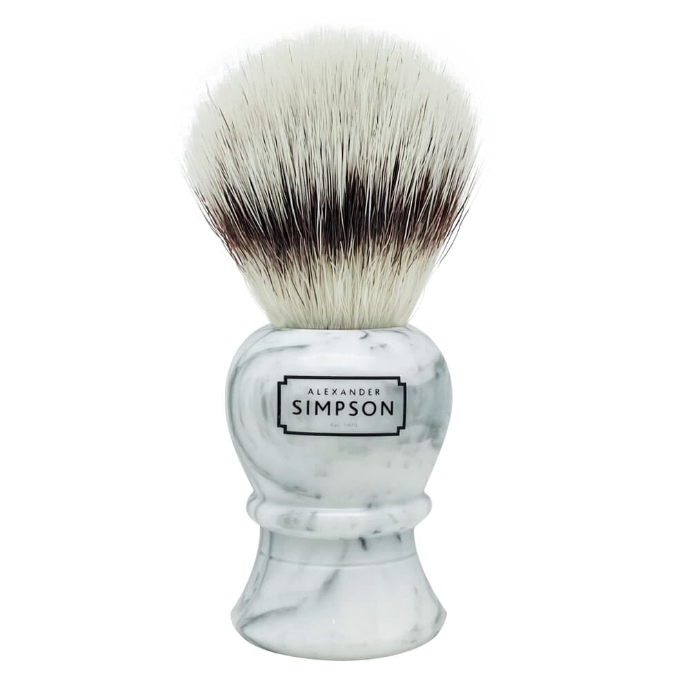 Simpson pennello da barba sintetico da viaggio Islington Faux Italian Marble Grey L