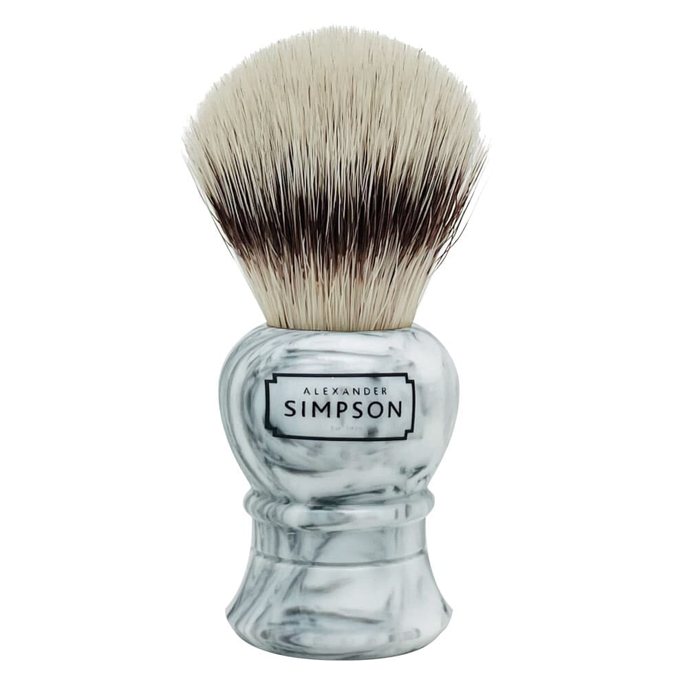 Simpson pennello da barba sintetico da viaggio Islington Faux Italian Marble Grey S