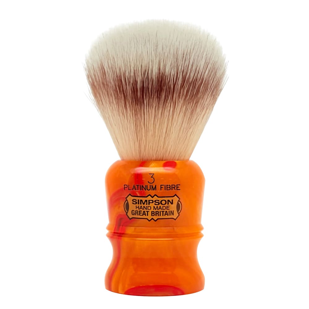 Simpsons pennello da barba sintetico Platinum Duke 3 Sunspot Orange