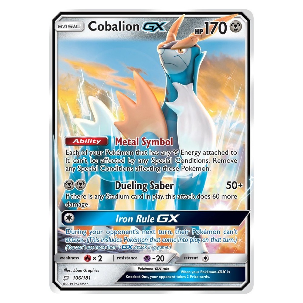 Cobalion GX - Holo Rare 106/181 