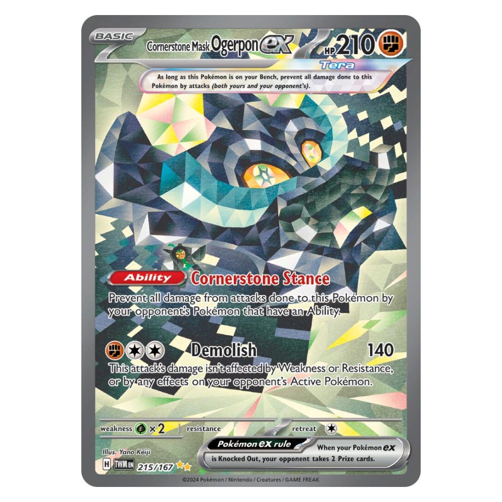 Cornerstone Mask Ogerpon ex - Special Illustration Rare 215/167 Ogerpon Maschera Fondamenta ex - Special Illustration Rare 215/167