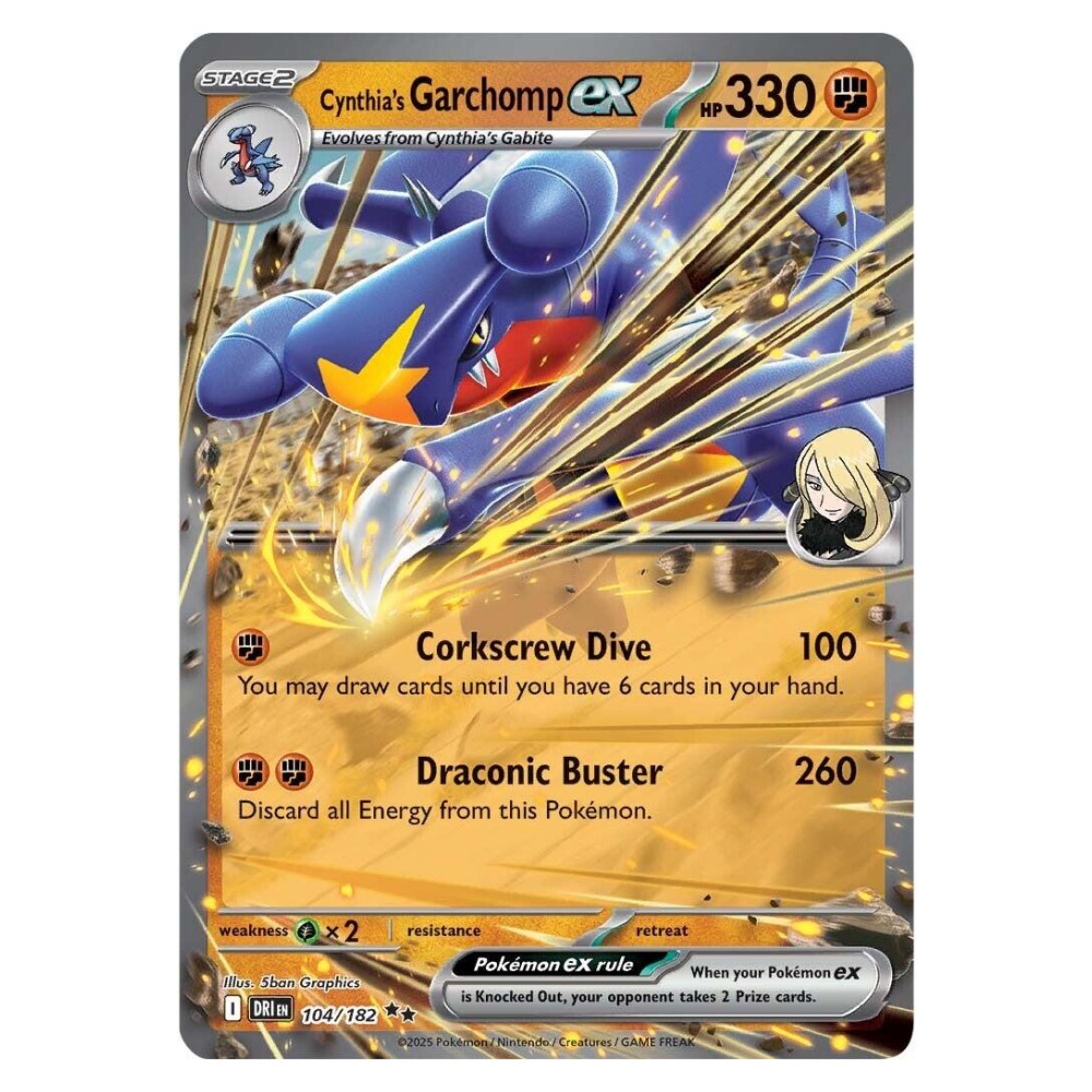 Cynthia's Garchomp ex - 104/182   Garchomp ex di Camilla - 104/182  