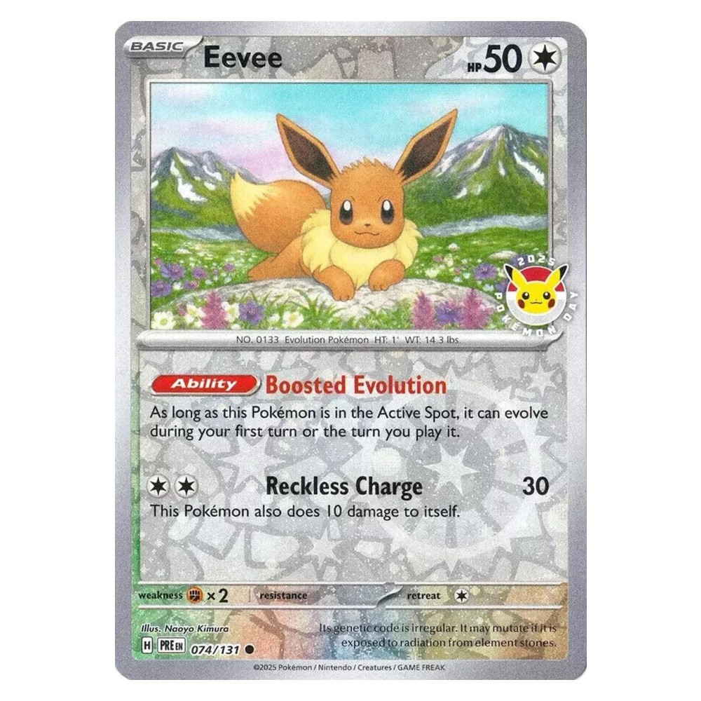 Eevee - Reverse Cosmos Holo | Pokémon Day Stamp | 074/131 