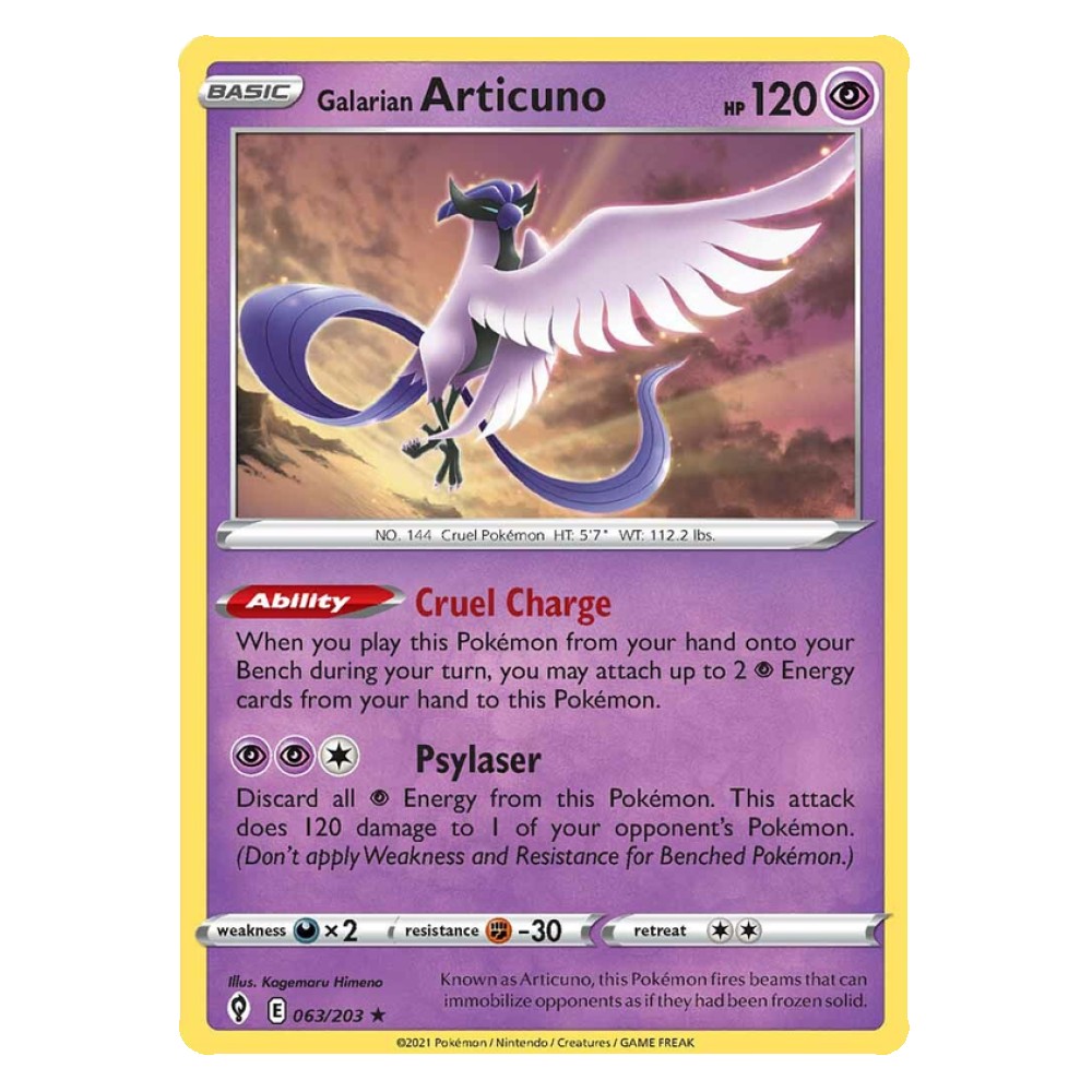 Galarian Articuno - Holo Rare 063/203 Articuno di Galar [Carica Sanguefreddo | Psicolaser] - Holo Rare 063/203