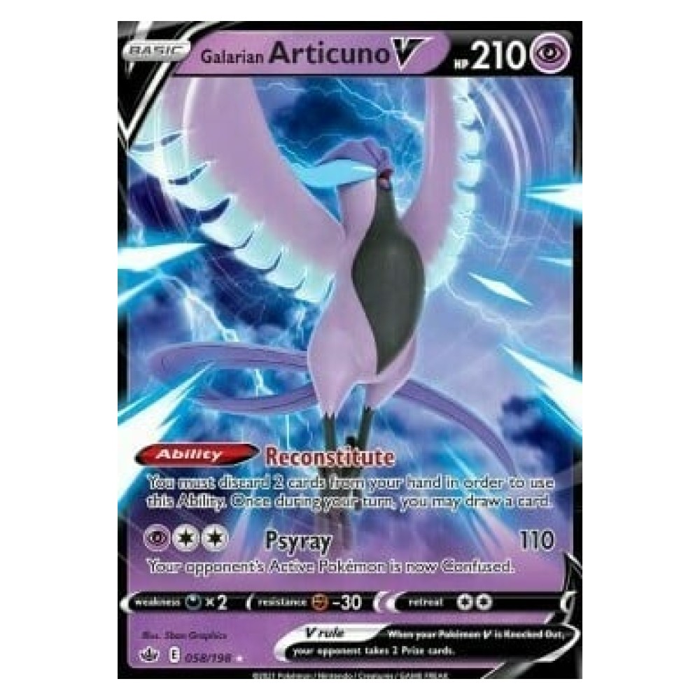 Galarian Articuno V - 058/198 Articuno di Galar V [Reconstitute | Psyray] - 058/198