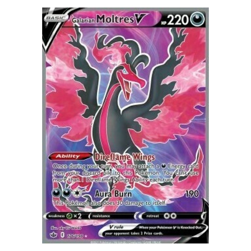 Galarian Moltres V - Ultra Rare 176/198 Moltres di Galar V [Direflame Wings | Aura Burn] - Ultra Rare 176/198