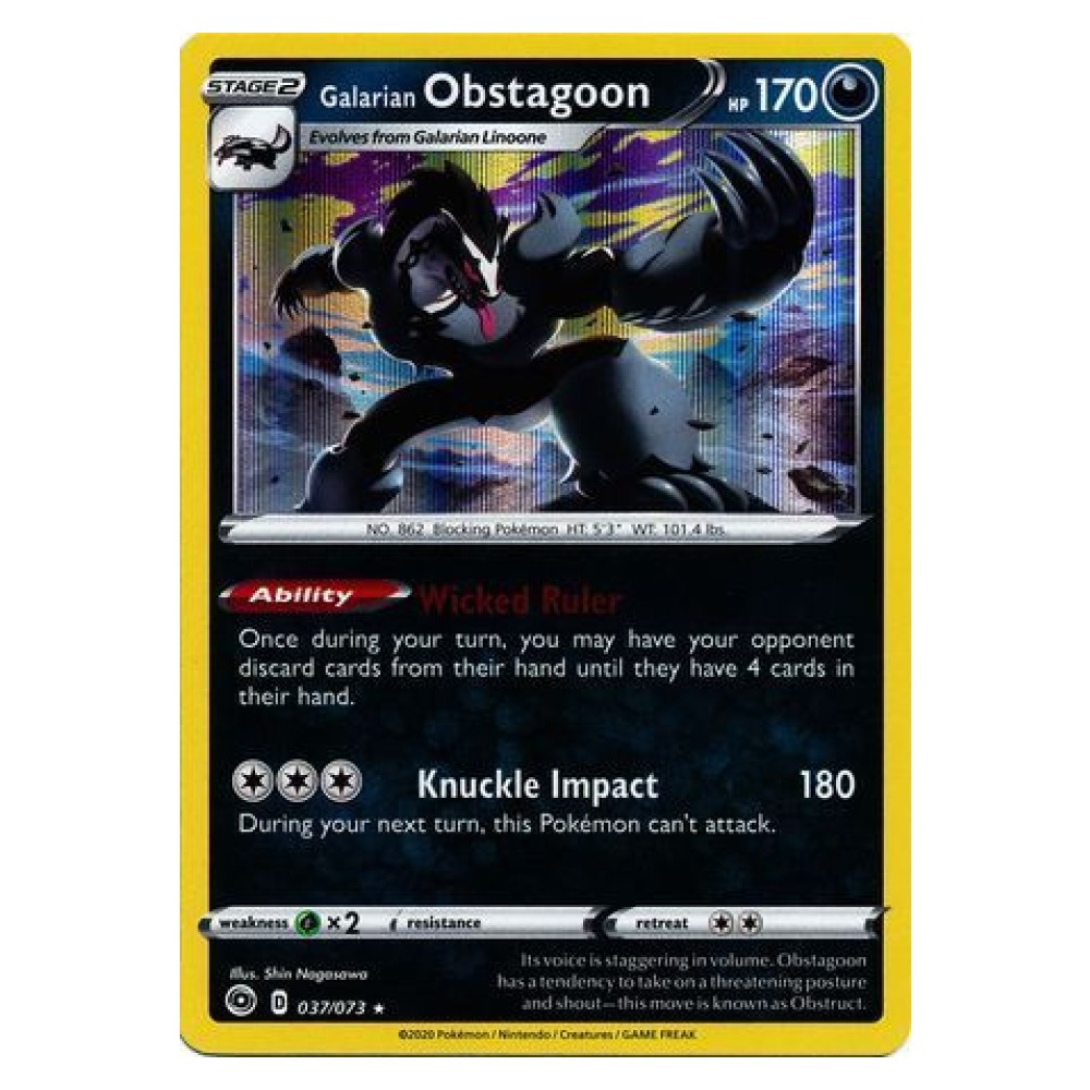 Galarian Obstagoon - Holo Rare 037/073 Obstagoon di Galar - Holo Rare 037/073