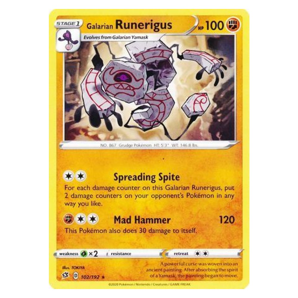 runerigus pokemon card Galarian - 083/198 - Chilling Reign Rare Card Type Pokemon TCG - s4a -
