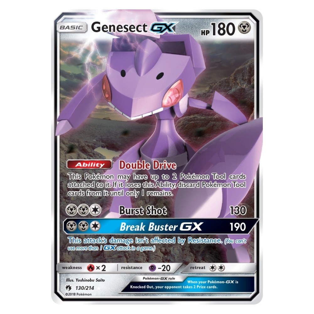 Genesect GX - Holo Rare 130/214 Genesect GX [Double Drive | Burst Shot | Break Buster GX] - Holo Rare 130/214