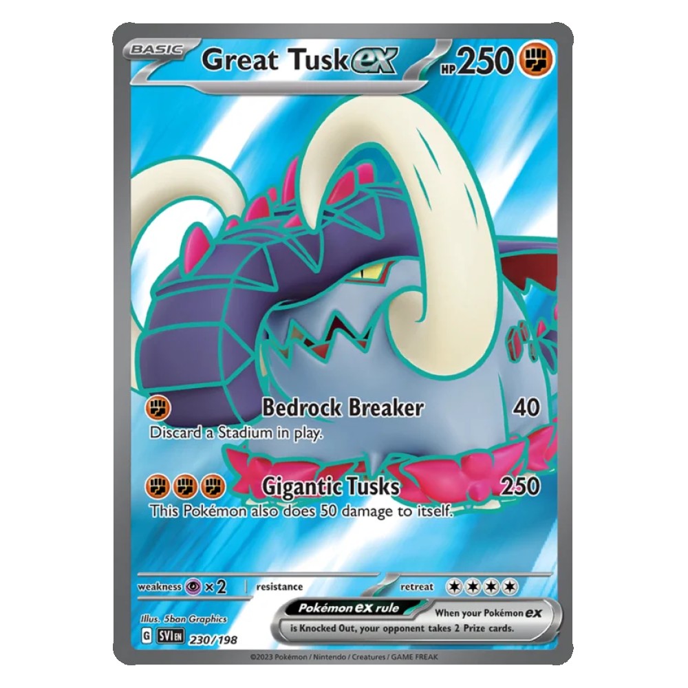 Great Tusk ex - Ultra Rare 230/198 Grandizanne ex - Ultra Rare 230/198