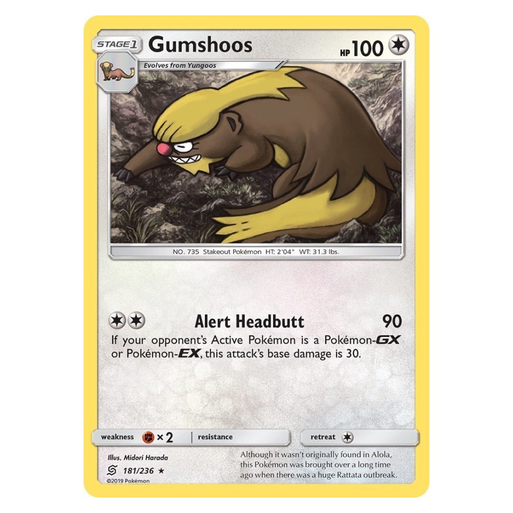 Gumshoos - 181/236 Gumshoos [Alert Headbutt] - 181/236