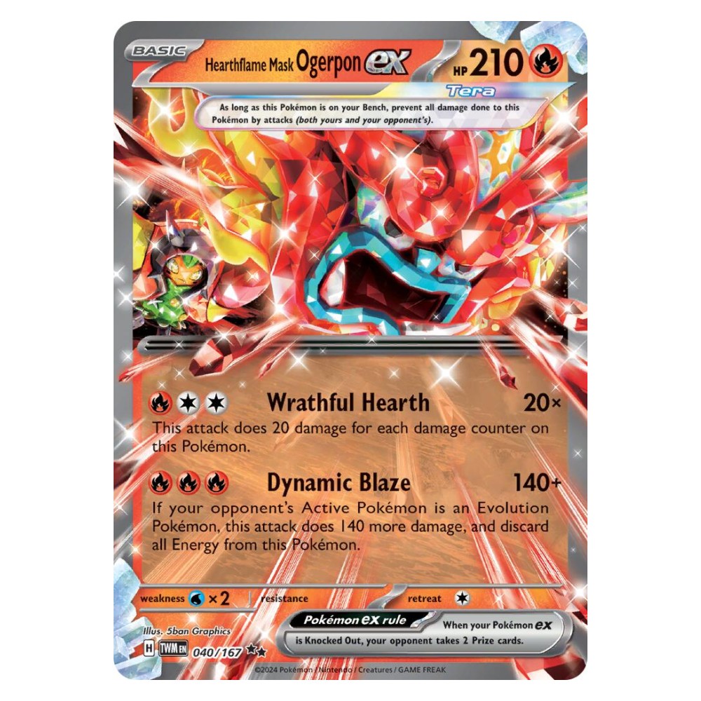 Hearthflame Mask Ogerpon ex - 040/167 Ogerpon Maschera Focolare ex - 040/167