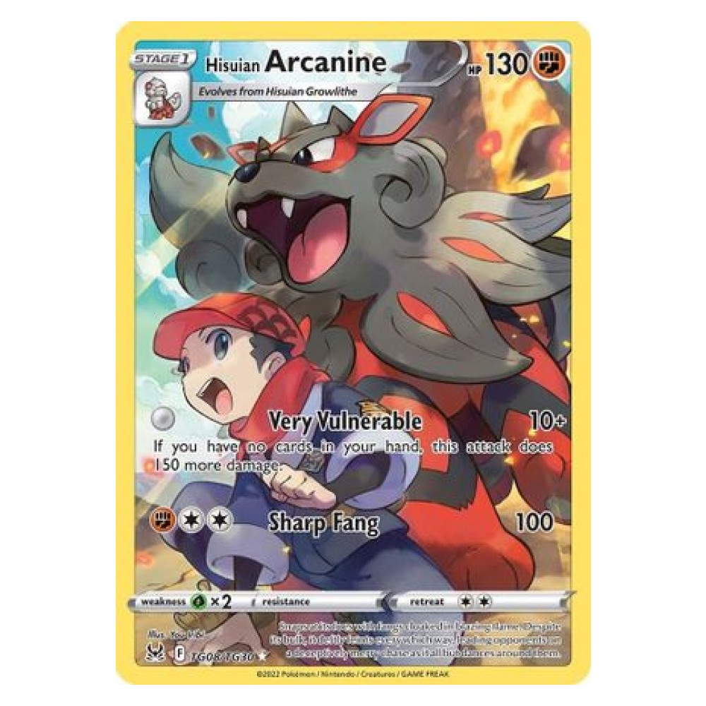 Hisuian Arcanine - Ultra Rare TG08/TG30 Arcanine di Hisui [Very Vulnerable | Sharp Fang] - Ultra Rare TG08/TG30