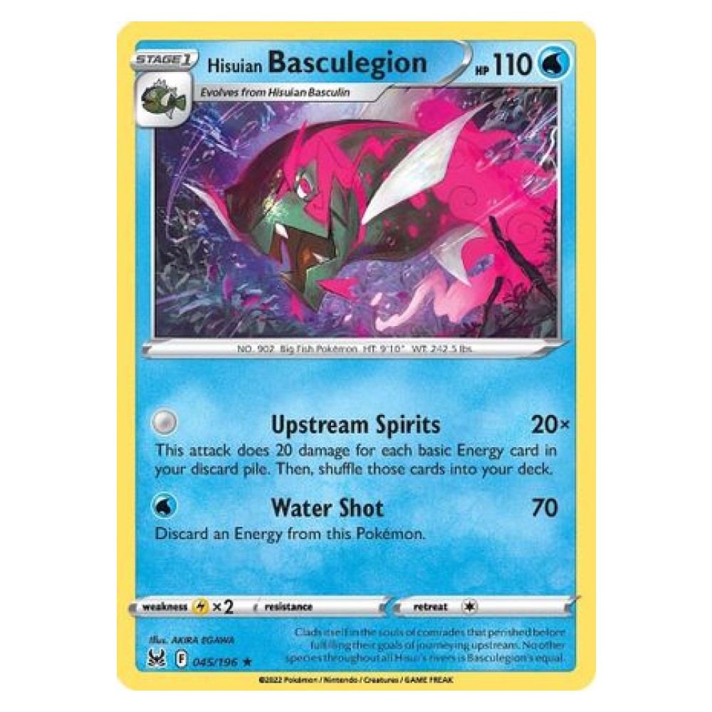 Hisuian Basculegion - Holo Rare 045/196 Basculegion di Hisui [Upstream Spirits | Water Shot] - Holo Rare 045/196