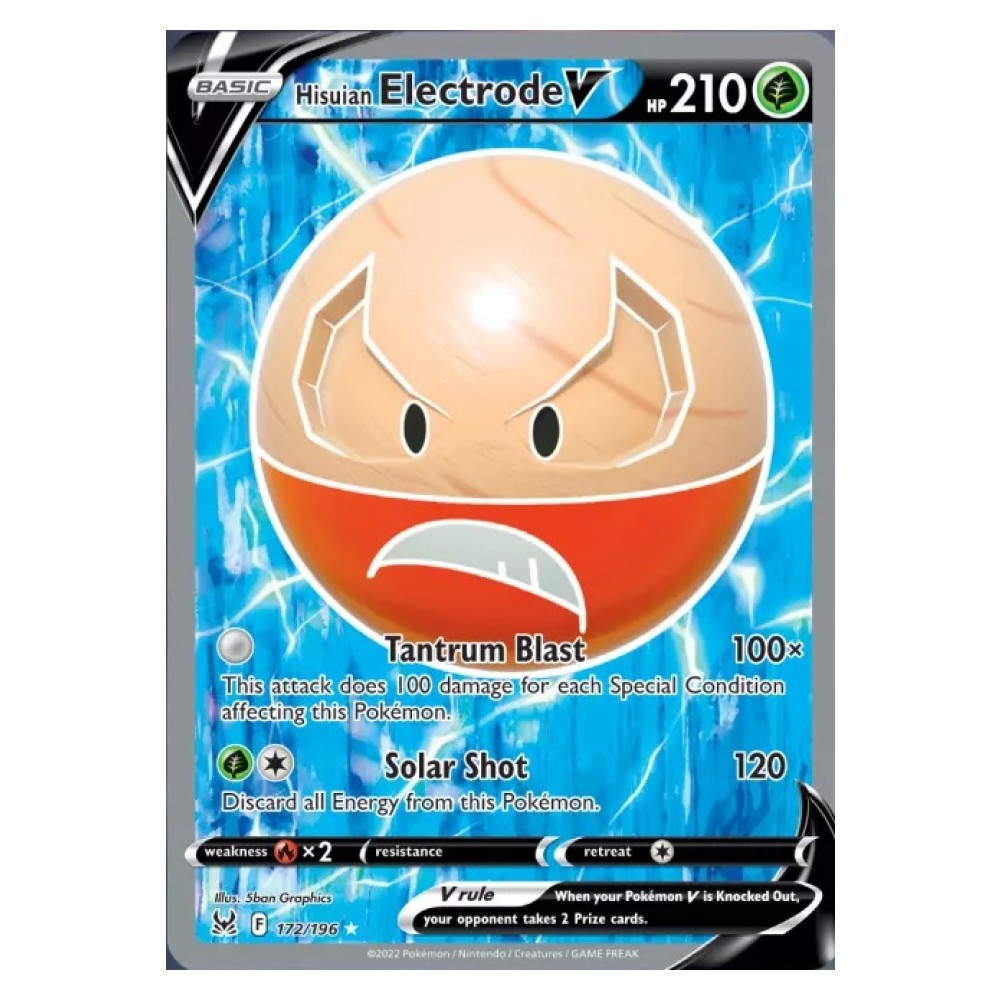 Hisuian Electrode V - Ultra Rare 172/196 Electrode di Hisui V [Tantrum Blast | Solar Shot] - Ultra Rare 172/196
