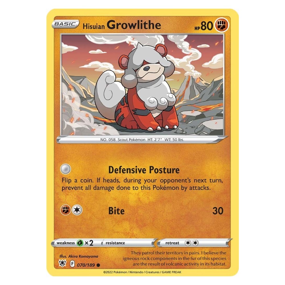Hisuian Growlithe - 070/189 Growlithe di Hisui [Defensive Posture | Bite] - 070/189
