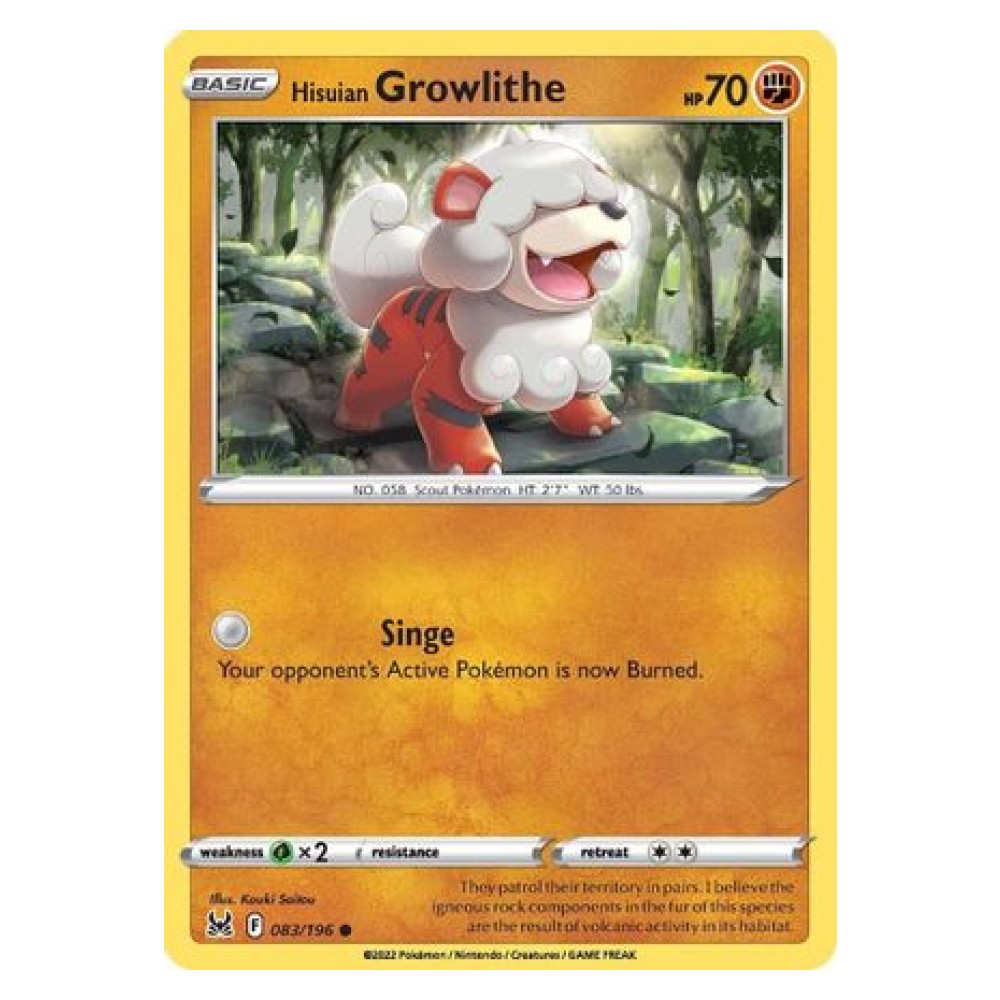 Hisuian Growlithe - 083/196 Growlithe di Hisui [Singe] - 083/196