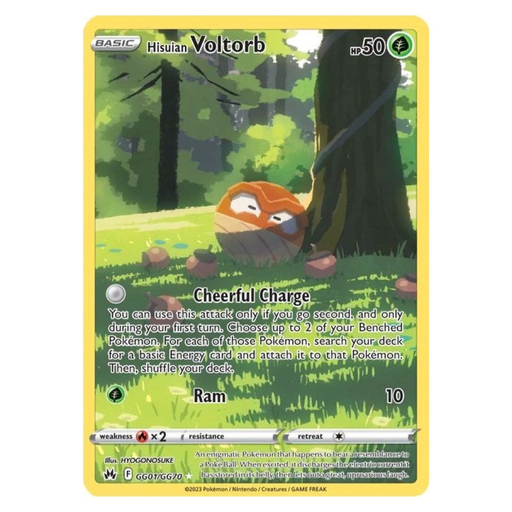 Hisuian Voltorb - Holo Rare GG01/GG70 Voltorb di Hisui [Cheerful Charge | Ram] - Holo Rare GG01/GG70