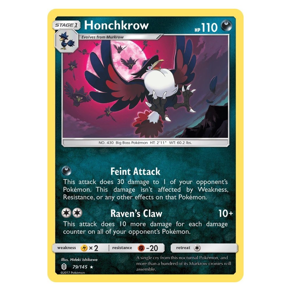 Honchkrow - 79/145 Honchkrow [Feint Attack | Raven's Claw] - 79/145