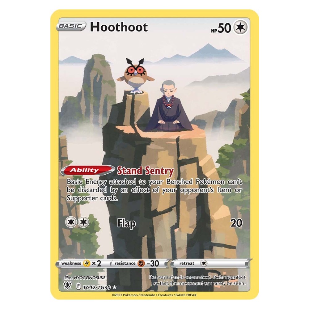 Hoothoot - Holo Rare TG12/TG30 Hoothoot [Stand Sentry | Flap] - Holo Rare TG12/TG30