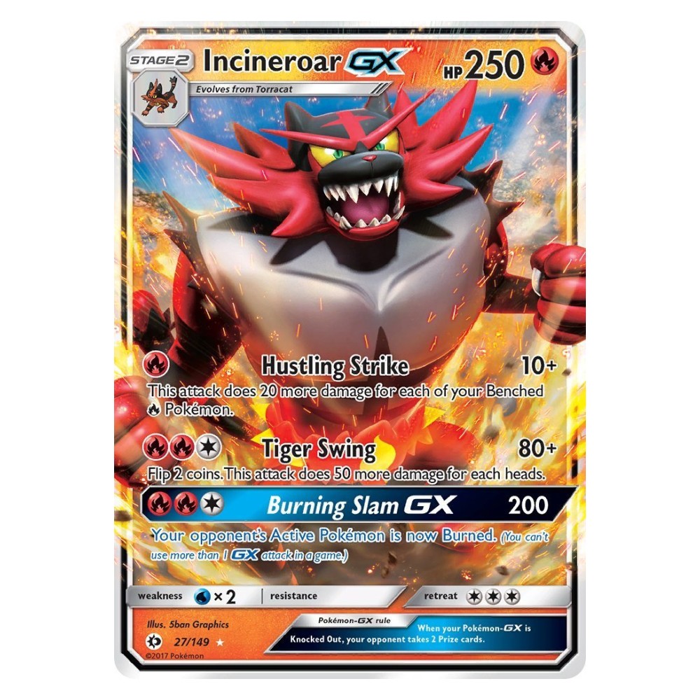 Incineroar GX - Holo Rare 27/149 IncineroarGX - Holo Rare 27/149