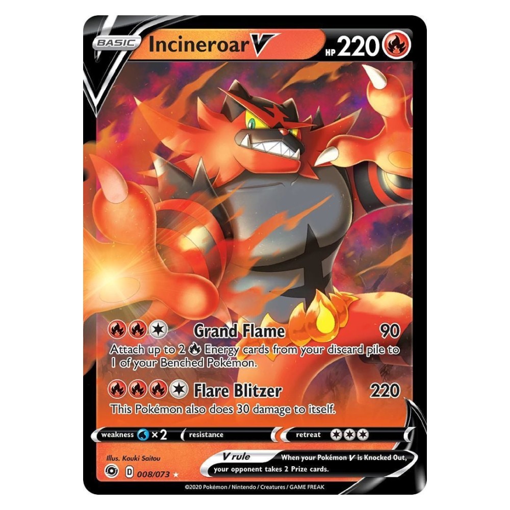 Incineroar V - 008/073 Incineroar V [Grand Flame | Flare Blitzer] - 008/073