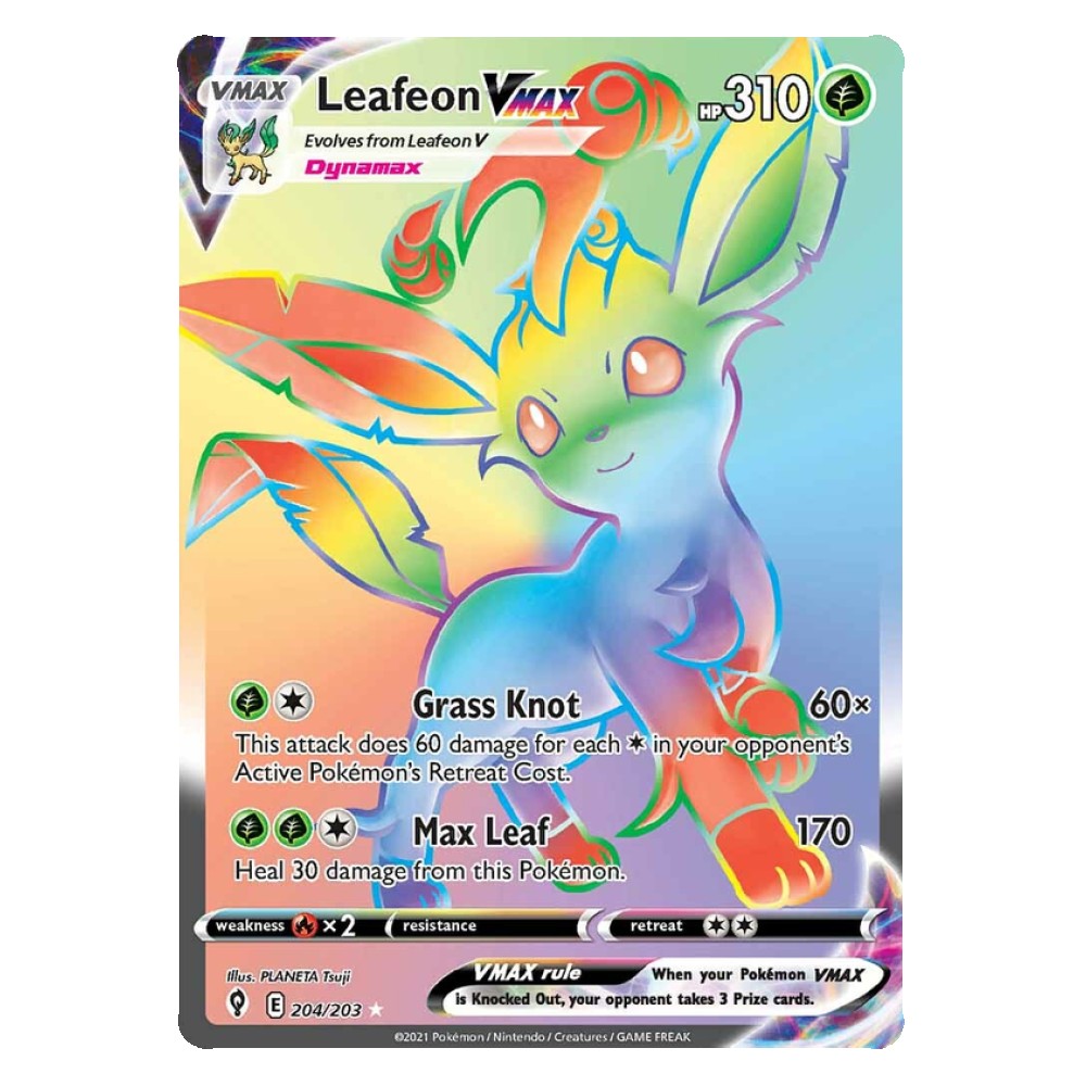 Leafeon VMAX - Rainbow Rare 204/203 Leafeon VMAX [Laccioerboso | Dynafoglia] - Rainbow Rare 204/203
